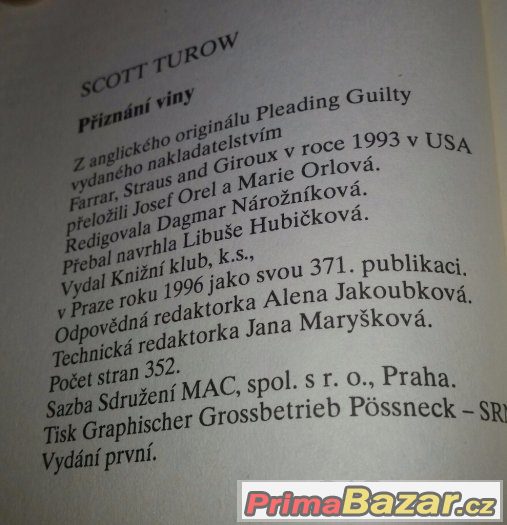 Prodám knihu Přiznání viny – fotografie 4