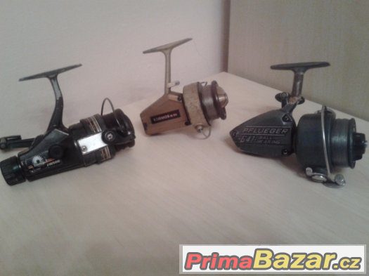 Staré rybářské navijáky Daiwa,Pflueger,Kosmos – fotografie 1