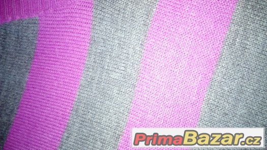 Pruhovaný fialovošedý svetr Mia Linea – fotografie 3