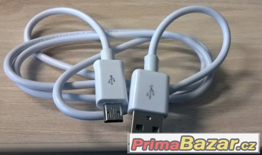 kabel USB - mikro 1m bílý, černý, svítící – fotografie 1