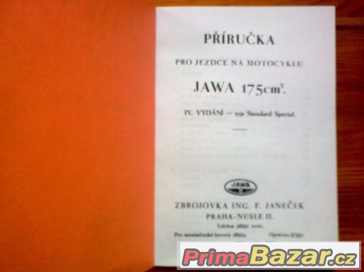 Příručka JAWA 175 Standard Special - Nabídka – fotografie 3