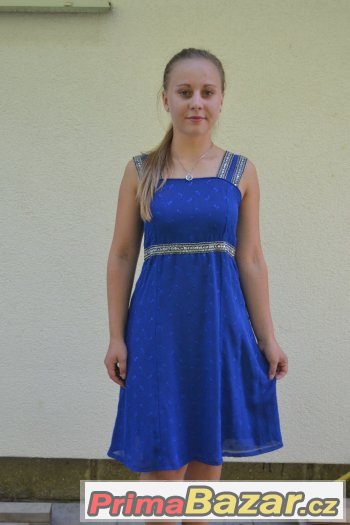 plesové modré šaty – fotografie 1