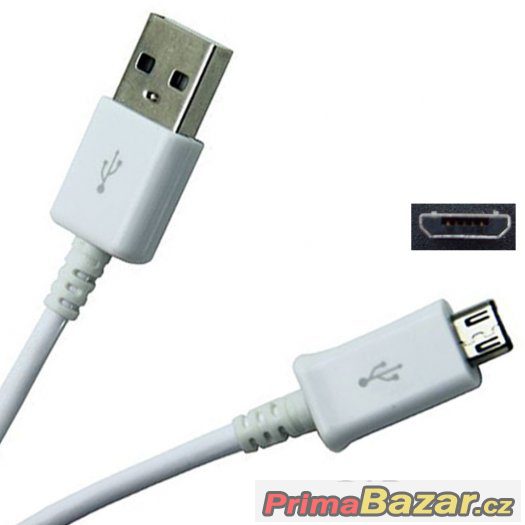 Datový a nabíjecí kabel USB Micro - bílý – fotografie 2