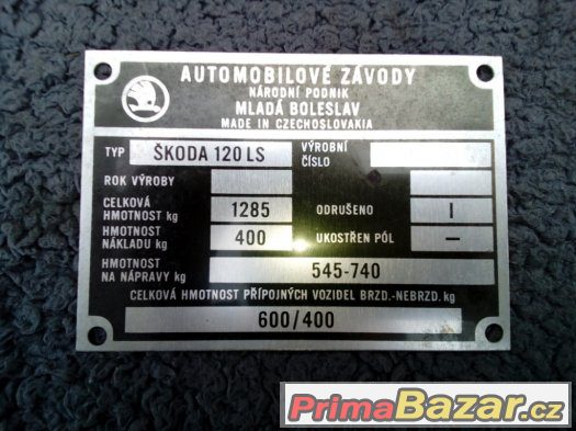 Ulozenkove stitky Skoda LS – fotografie 1