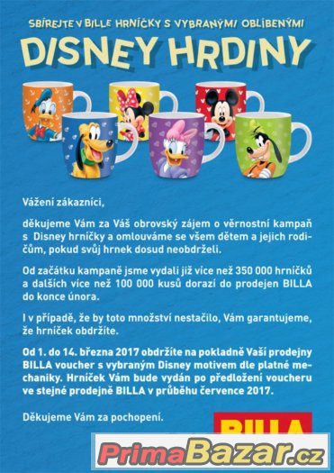 Billa body na hrníčky Disney – fotografie 1