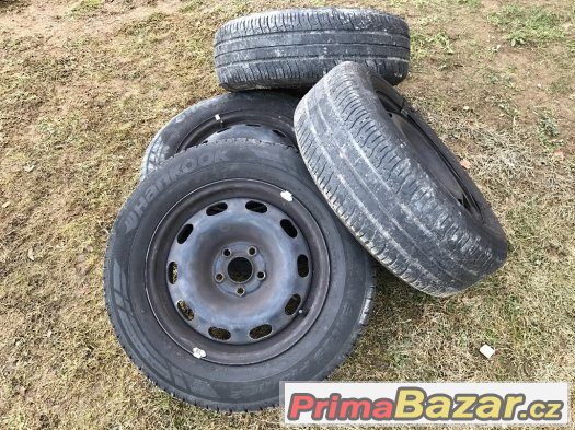 Pneu a plechové disky 5x100 195/65/15 dunlop + hankook – fotografie 1