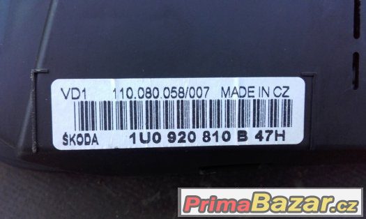 Budíky Octavia 1 benzín facelift 1.8 T – fotografie 3