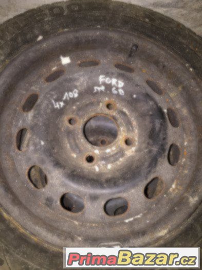 PRODÁM OBUTOU LETNÍ SADU NA FORD 4x108 S PNEU 185/60/14" – fotografie 3