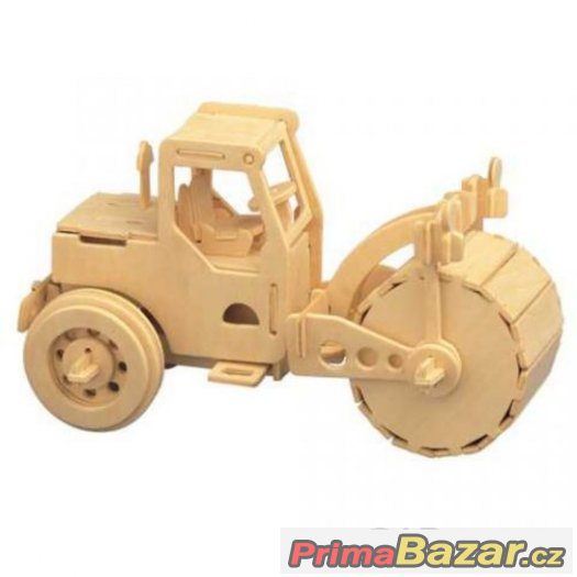 Dřevěné 3D puzzle dřevěná skládačka auta - Válec P027 – fotografie 1
