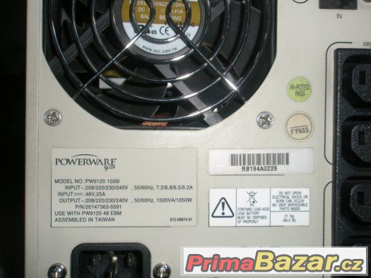 Záložní zdroj UPS Powerware 9120 1500VA, NOVÉ baterie 30Ah – fotografie 4