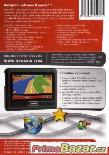 Nerozbalený Dynavix 7 - Podrobná mapa ČR + MRE – fotografie 2