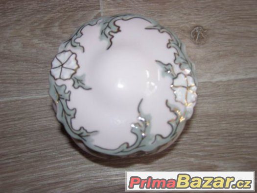 Růžový porcelán váza + cukřenka – fotografie 3