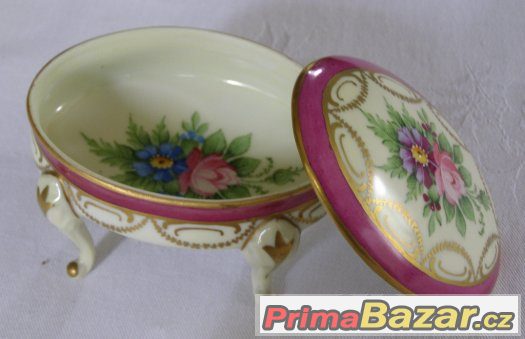 Starožitná porcelánová kazeta na nožičkách EPIAG ROYAL – fotografie 1