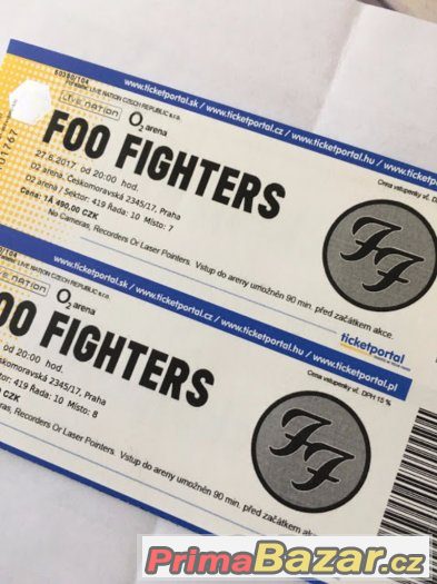 2x vstupenka na koncert Foo Fighters27.6.2017 – fotografie 1