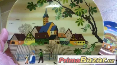 Čtvero ročních období malované talíře