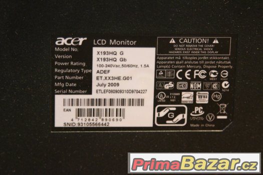 ACER X193HQ G - 18,5 palce – fotografie 2