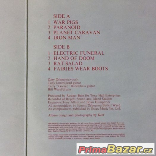 Black Sabbath - Paranoid 1970 – fotografie 5