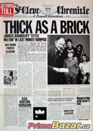 JETHRO TULL - THICK AS A BRICK 1972 1press NOVINY Originál – fotografie 1
