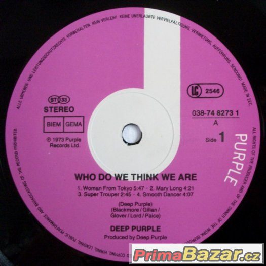 Deep Purple ‎– Who Do We Think We Are – fotografie 3