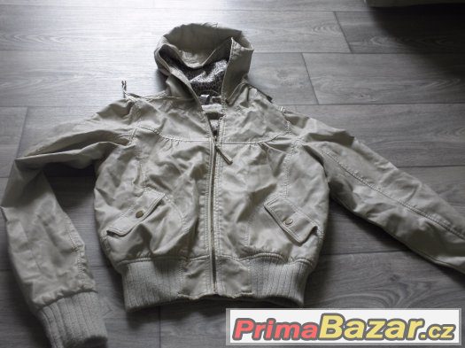 Denim kožen bunda vel.34-36 – fotografie 1