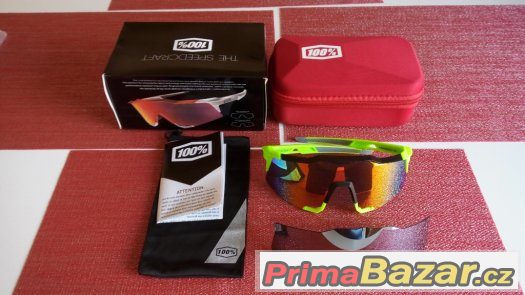 Brýle 100% Speedcraft  fosforová, červená, modrá – fotografie 4