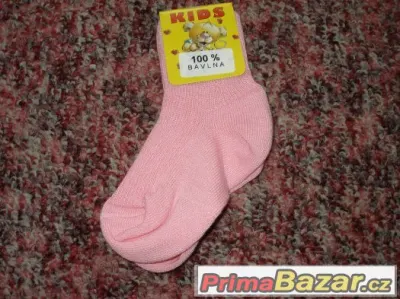 Růžové ponožtičky 100% bavlna