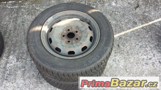 2ks plech. kol 5,5x14, 5x100, pneu Barum Polaris 185/65x14 – fotografie 1
