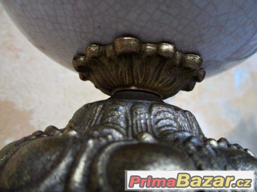 NÁDHERNÁ ZÁMECKÁ LAMPA - BRONZ,PORCELAN – fotografie 5