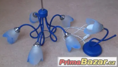 Lustr s lampičkou, barva modrá
