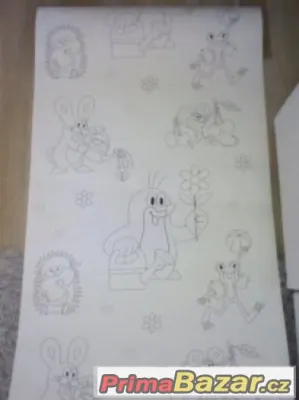 DĚTSKÁ TAPETA KRTEČEK K VYBARVENÍ