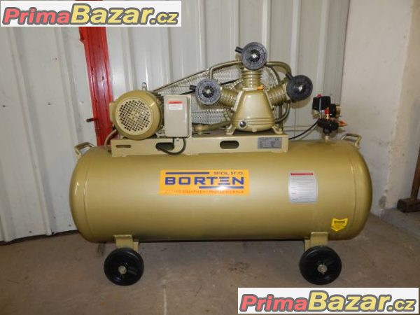 Vzduchový třípíst kompresor 3 kW-200l,11bar-nový – fotografie 4