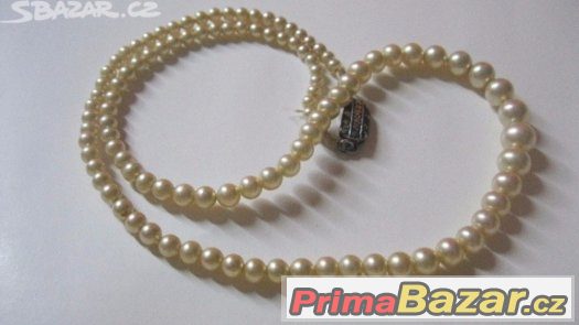 Perlovy damsky NAHRDELNIK s markiziti ve stribro ag835 punc – fotografie 1