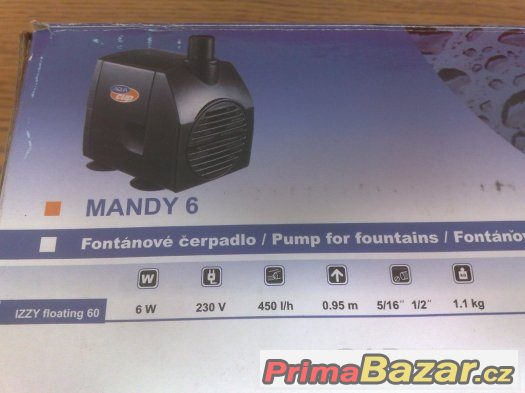 Fontánové čerpadlo Mandy  - NOVÉ, NEPOUZITÉ – fotografie 3