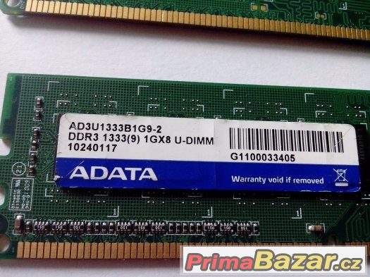 2x1Gb ddr3 1333 1GX8 ADATA – fotografie 2