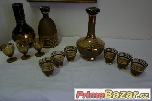 Árt déco sklenice karafy váza... souprava TOP – fotografie 1