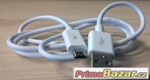 kabel USB - mikro 1m bílý, černý, svítící – fotografie 3