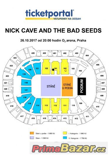 Nick Cave vstupenka sezení 1 kategorie za původní cenu – fotografie 2