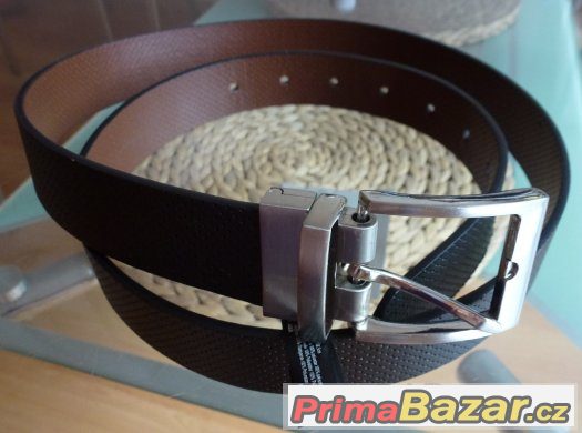 NOVÝ ČERNÝ PÁSEK - STŘÍBRNÁ SPONA - NEW LOOK vel. M/L 110 cm – fotografie 1