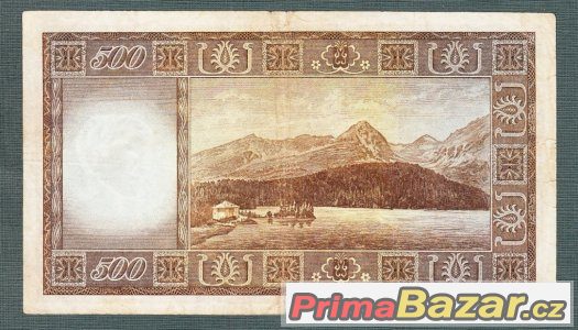 Staré bankovky - 500 kčs 1945 Vzácná neperforovana – fotografie 2