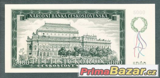 Staré bankovky - 5000 kčs 1945 Smetena bezvadný stav – fotografie 2