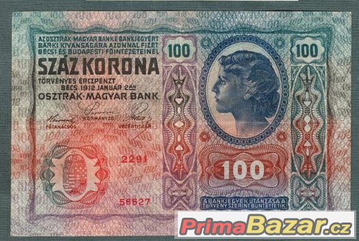 Staré bankovky - 100 korun 1912 – fotografie 1