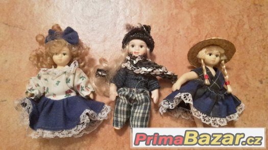 3 malé porcelánové panenky - starožitné – fotografie 1