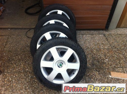 Prodam sadu Original alu skoda 5x112 r16- 205/55/16 – fotografie 1