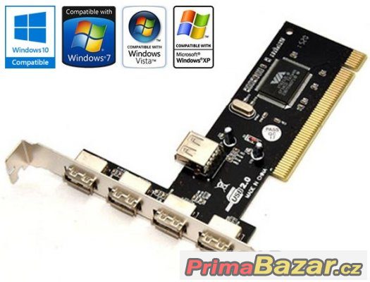 PCI USB 2.0 řadič 4+1, úplně nový – fotografie 1