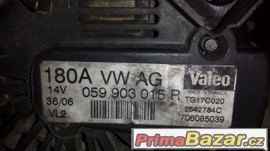 Alternátor VALEO 180A, OE číslo dílu: 059 903 015 R – fotografie 2
