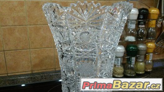 KRÁSNÁ BROUŠENÁ VÁZA v.30cm počátek 20.století – fotografie 2