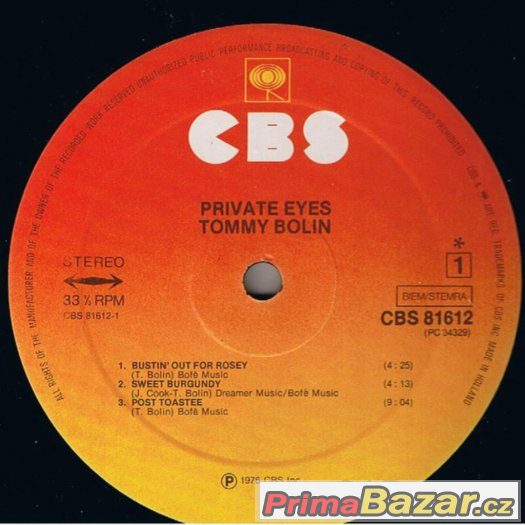 Tommy Bolin - Private Eyes 1976 – fotografie 3