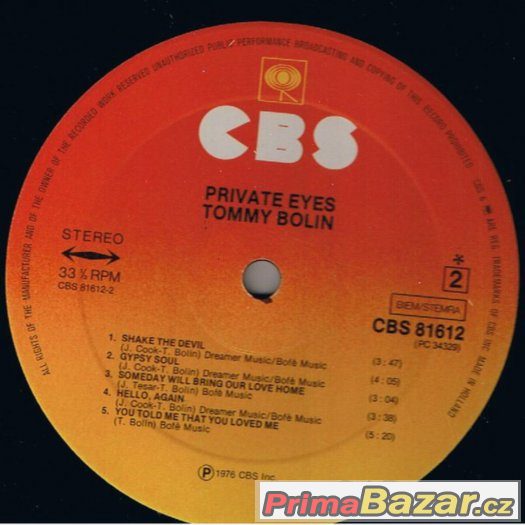 Tommy Bolin - Private Eyes 1976 – fotografie 4