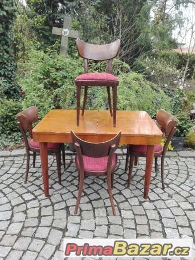 Jídelní sestava / židle / stůl / Thonet / art deco / retro – fotografie 1