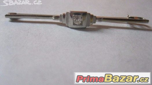 Art-Deco luxusni zlata Briliantova-Broz delka 5cm ve zlato 1 – fotografie 1